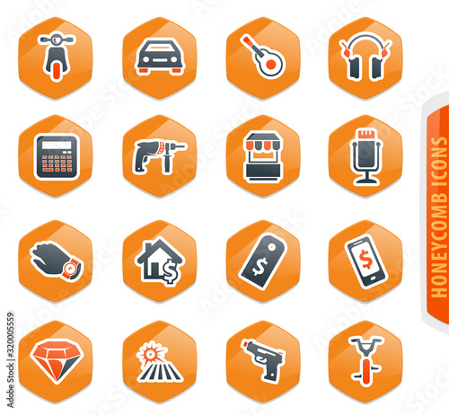 Pawn shop icons set