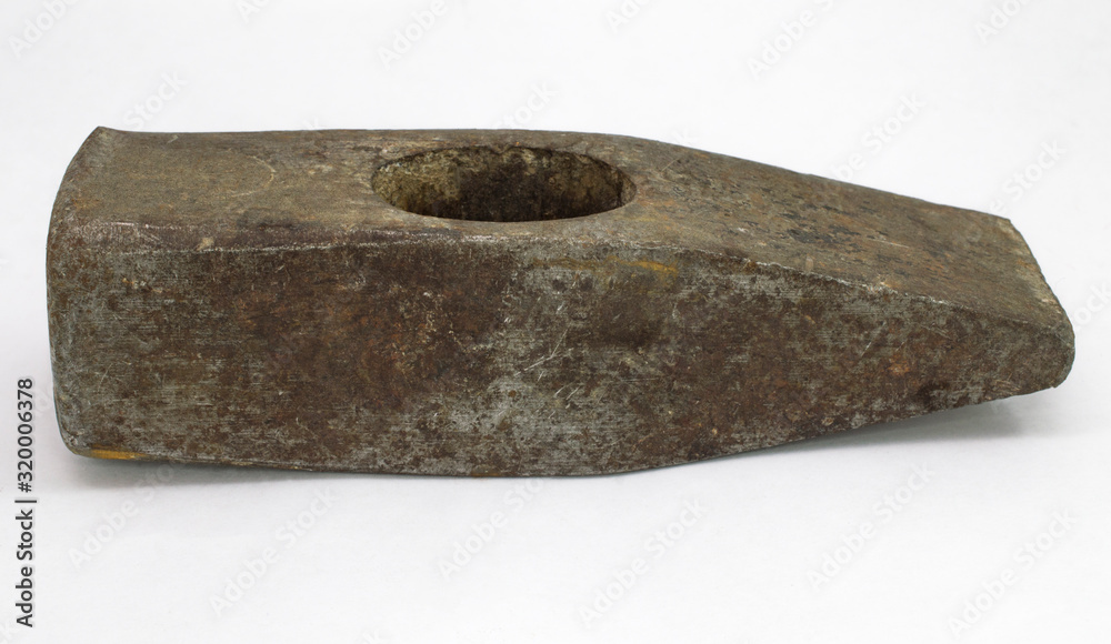 iron part of the hammer head on a white background iron part of the hammer head on a white background