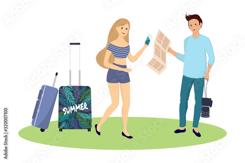 Tourist characters. Vector