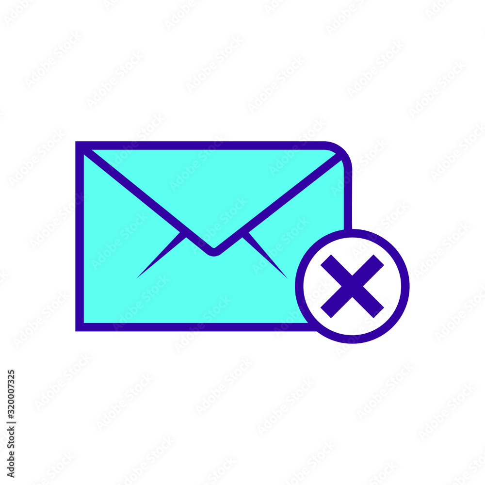 Email, envelope with cross mark icon Email, envelope with cross mark icon