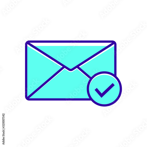 e mail, mail, envelope with check mark icon