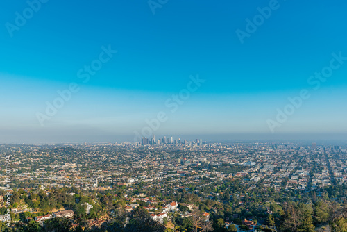 A panoramic view over Los Angeles in California