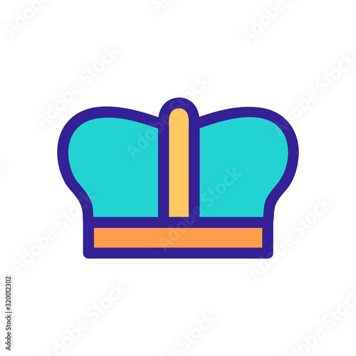 Crown monarch icon vector. A thin line sign. Isolated contour symbol illustration
