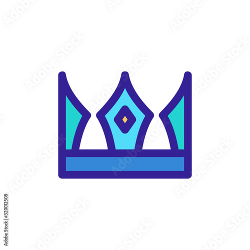 Crown King icon vector. A thin line sign. Isolated contour symbol illustration