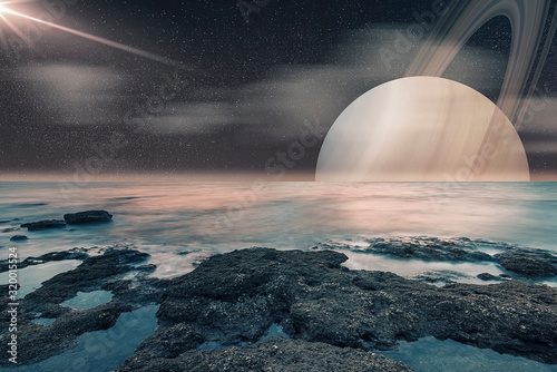 Artist view of the Saturn's moon Titan
