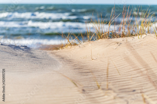 Sandy dunes and sea view 