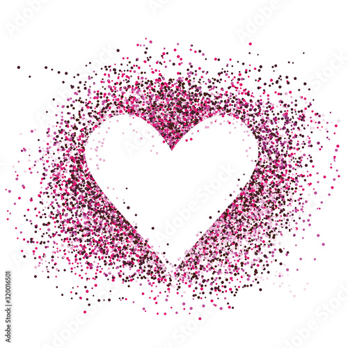 Confetti love heart template design for valentine day