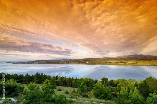 Leucate lake in Occitanie coast