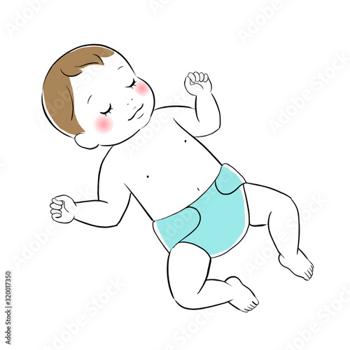 Vector illustration of a sleeping baby