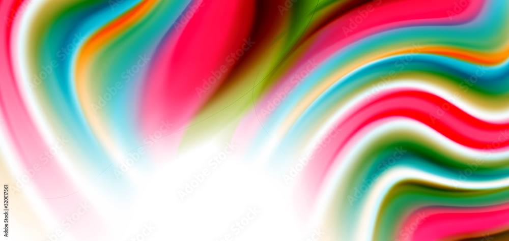 Obraz premium Silk smooth lines on white, liquid fluid color waves. Vector Illustrations For Wallpaper, Banner, Background, Card, Book, Illustration, landing page, cover, placard, poster, banner, flyer, design