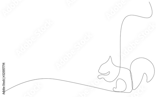 Forest background animal squirrel vector illustration