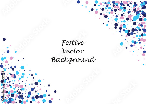 Festive color round confetti background. Abstract frame confetti texture for holiday, postcard, poster, website, carnivals, birthday and children's parties. Cover confetti mock-up. Wedding card layout