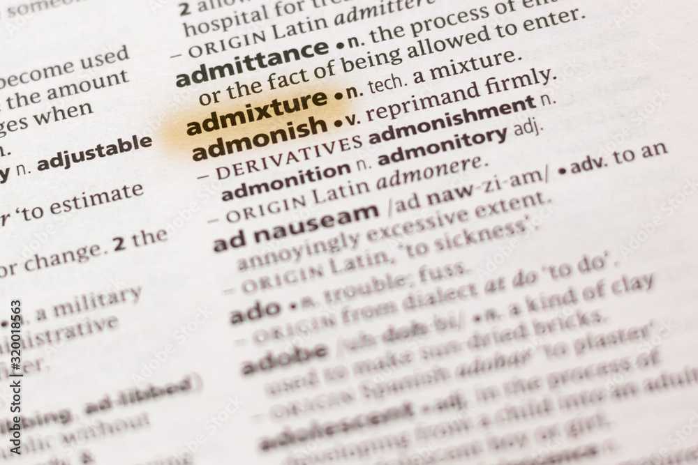 The word or phrase Admixture in a dictionary. The word or phrase Admixture in a dictionary.