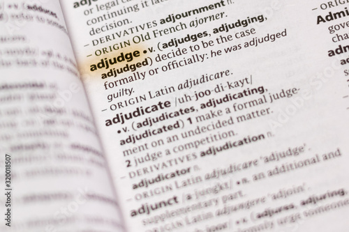 The word or phrase Adjudge in a dictionary.