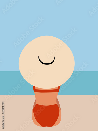 Vector Illustration of  woman in a hat 