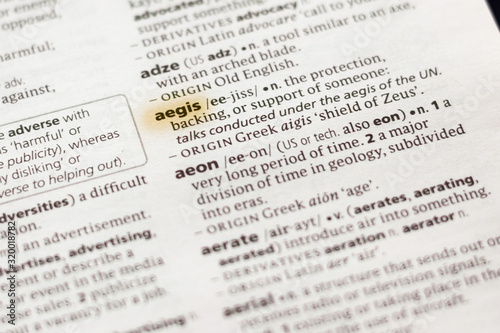 The word or phrase Aegis in a dictionary.