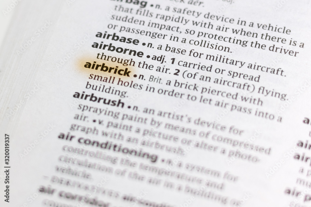 The word or phrase Airbrick in a dictionary. The word or phrase Airbrick in a dictionary.