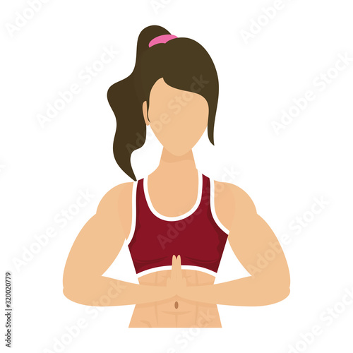 young woman athlete character healthy lifestyle