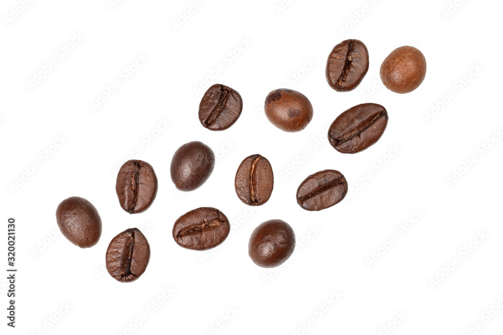 coffee beans isolated on white background, close up image of coffee bean coffee beans isolated on white background, close up image of coffee bean