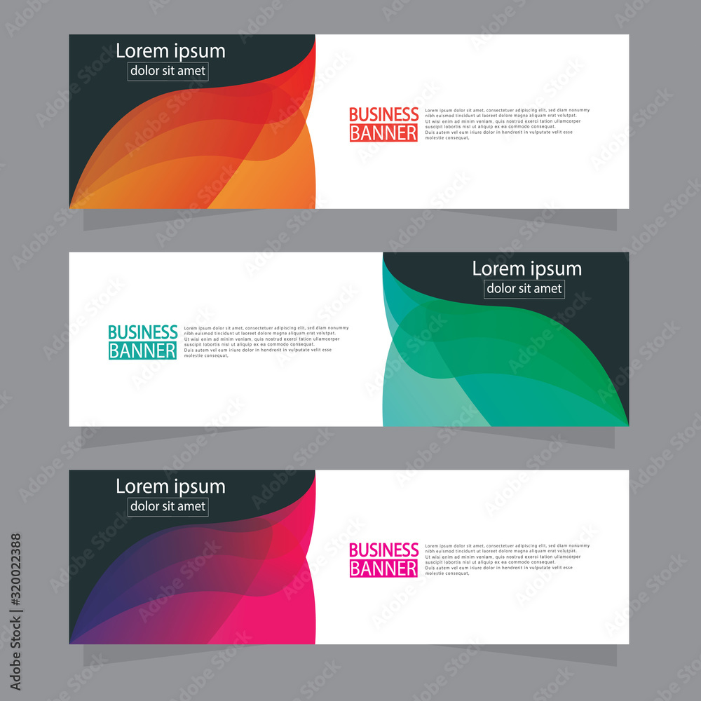 Fototapeta premium Vector abstract design web banner template. Web Design Elements - Header Design. Abstract geometric web banner template on grey background.Modern banner.