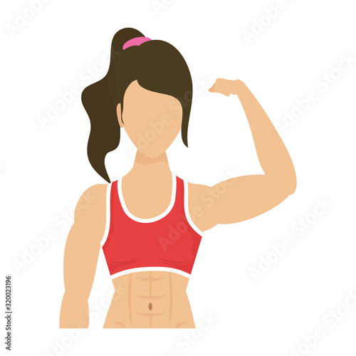 young strong woman athlete character healthy lifestyle