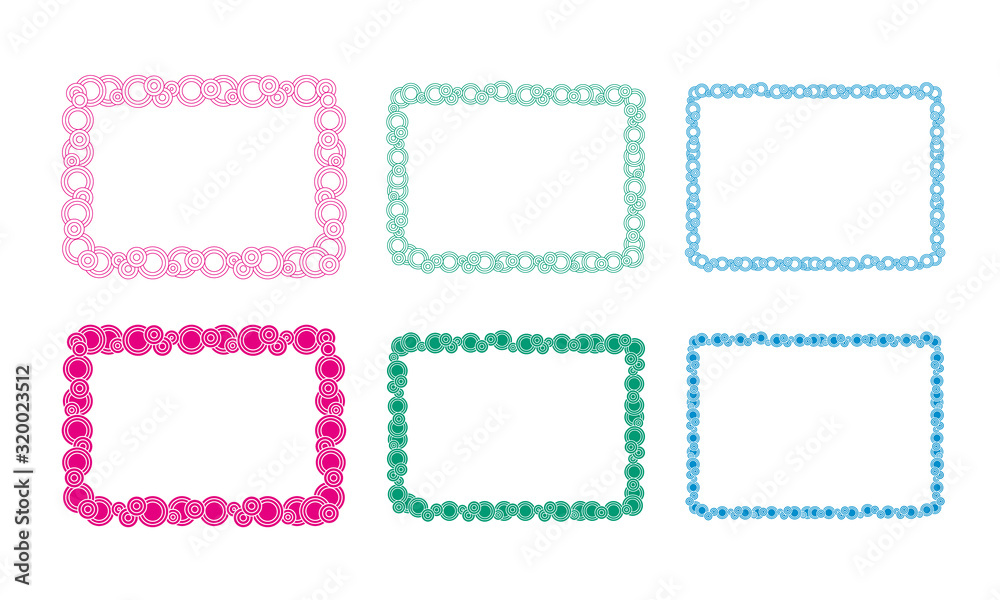 Frame set that connects round shapes
