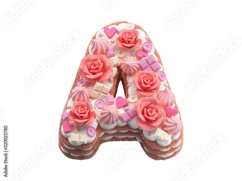  Сake with roses font