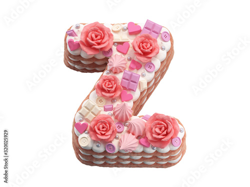  Сake with roses font