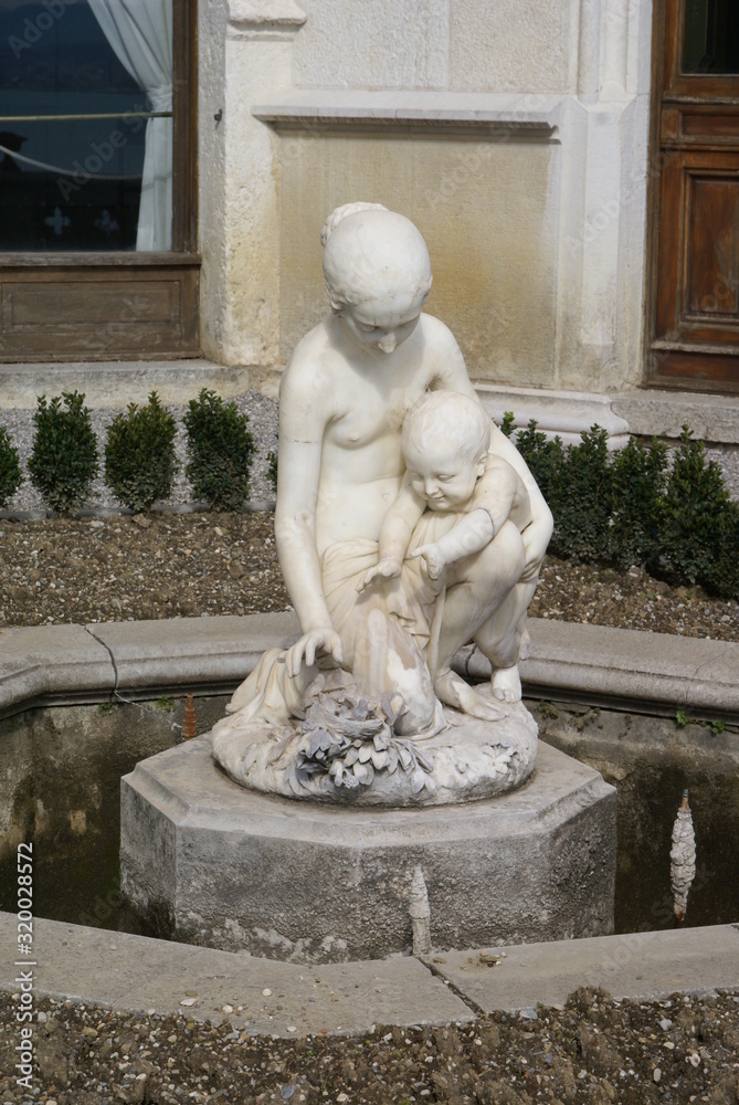 fountain in the park Miramare Italy, Trieste
