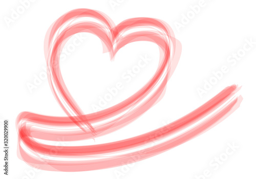 Corazón de trazo rojo sobre fondo blanco.