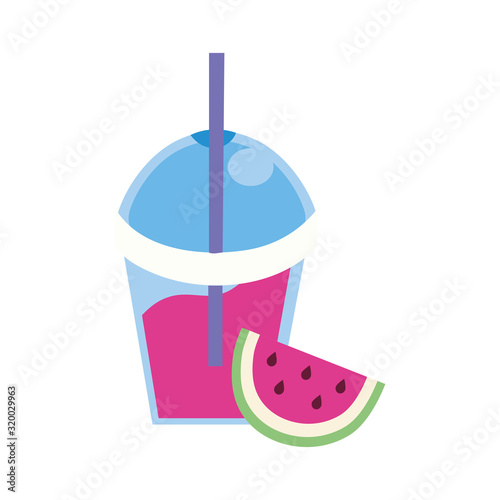fresh watermelon fruit with milkshake