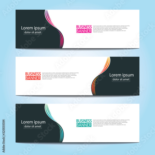 Vector abstract design web banner template. Web Design Elements - Header Design. Abstract geometric web banner template on grey background.Modern banner.