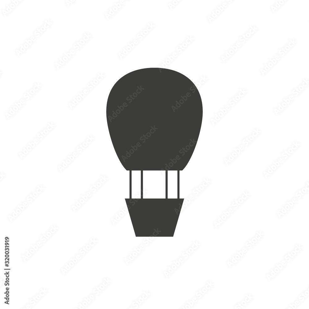 Hot air balloon flying sign simple icon on background Hot air balloon flying sign simple icon on background
