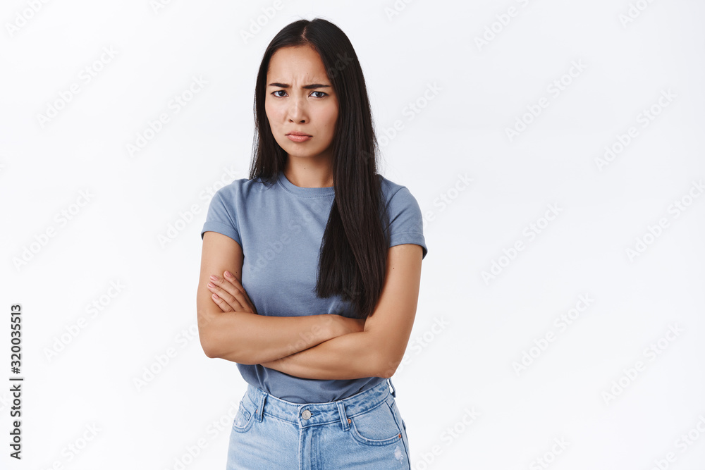Upset, timid and insecure asian girlfriend look betrayed or sad, frowning sobbing as wanting cry, something unfair happened, close herself, cross hands over chest, feeling offended and lonely Upset, timid and insecure asian girlfriend look betrayed or sad, frowning sobbing as wanting cry, something unfair happened, close herself, cross hands over chest, feeling offended and lonely