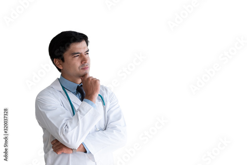 A senior doctor isolated on white background.