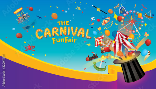 Vector illustration of the carnival funfair design.