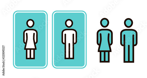 Male and female WC sign icon. Toilet, restroom, washroom symbol vector