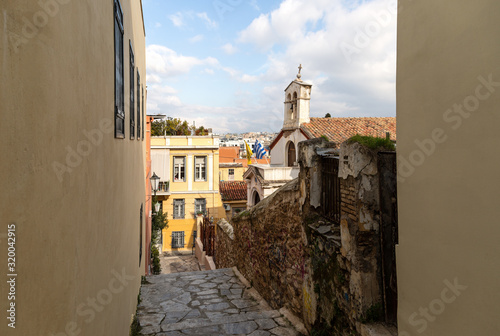 Old streets near the Acropolis of Athens photo
