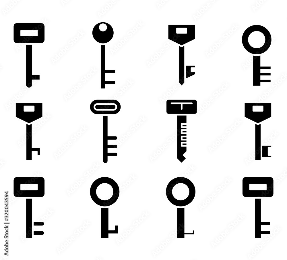 key icons vector illustration set key icons vector illustration set