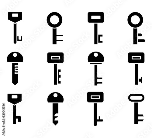 key icons vector illustration set