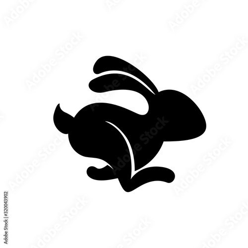 Running hare vector icon. Rabbit sign