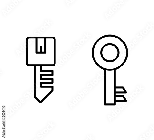 key icons line vector set