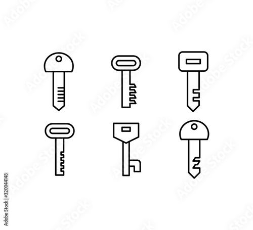 key icons line vector set