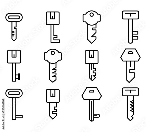 key icons line vector set