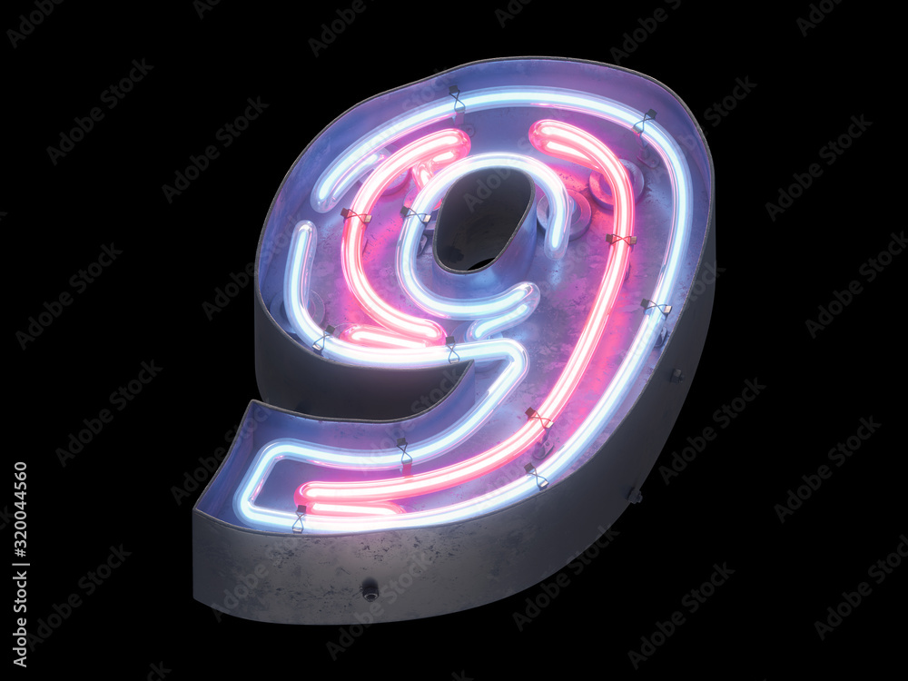 Fototapeta premium Night light alphabet