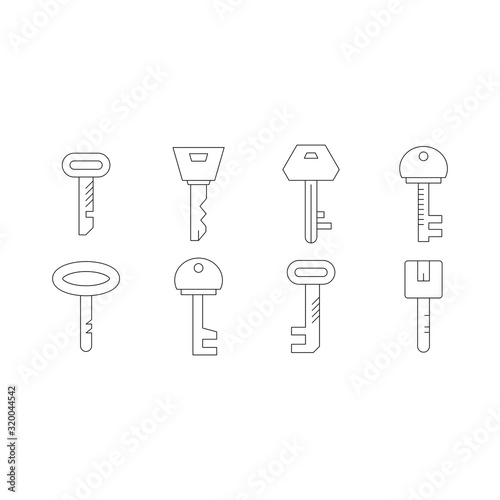 key icons line vector set