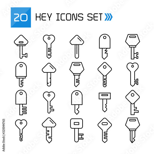 key icons line vector set
