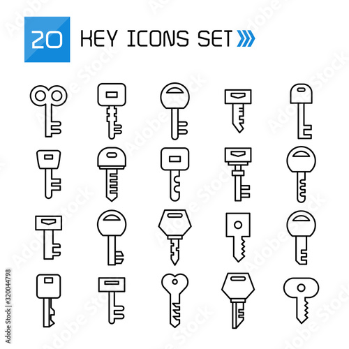 key icons line vector set