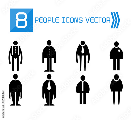 people  male icons vector set