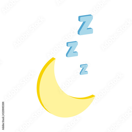 zzz sleep icon.Vector isometric and 3D view.